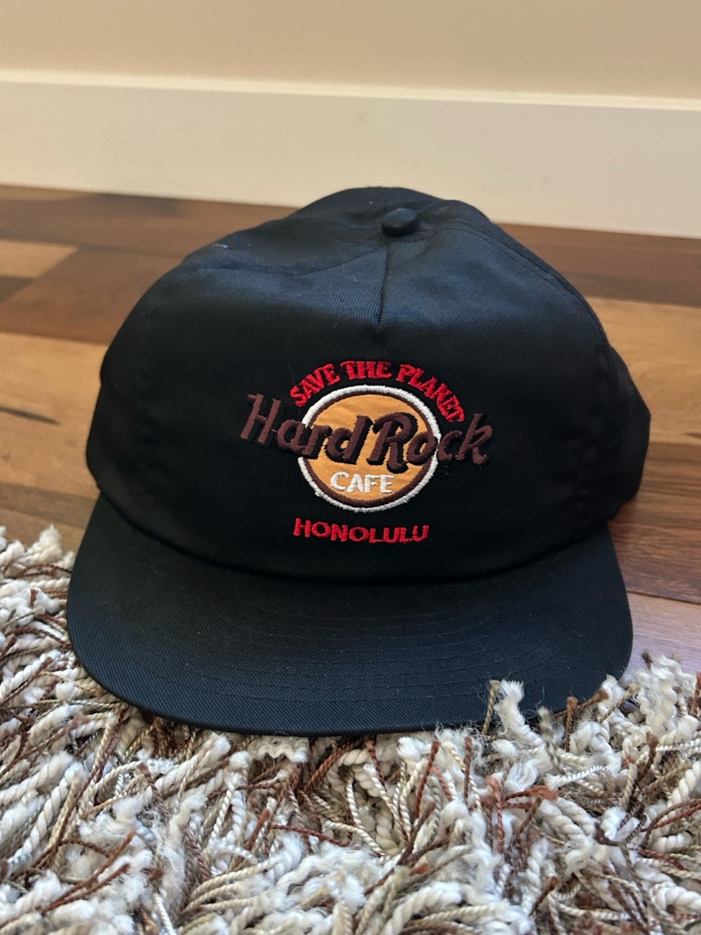 Vintage Hard Rock Cafe Honolulu Hat Black Made in USA Adjustable